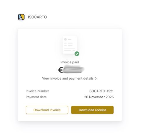 Détails d'une facture avec options de téléchargement